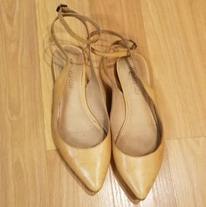 Madewell Margot Leather Ankle Wrap Pointed Flats